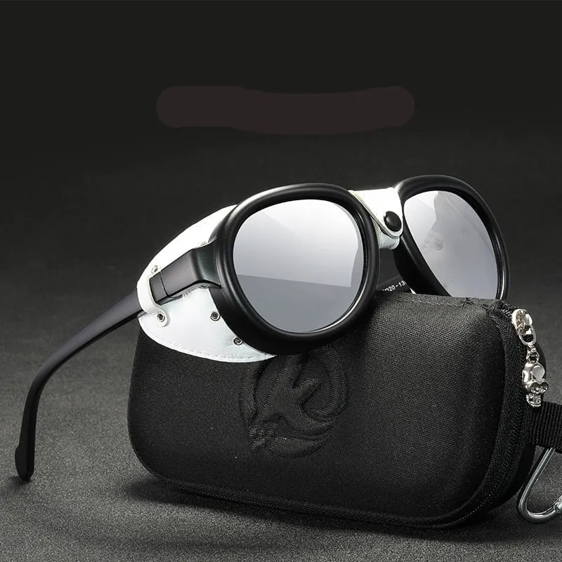 Steampunk Men and Women Soft Leather  Pilot Sunglasses