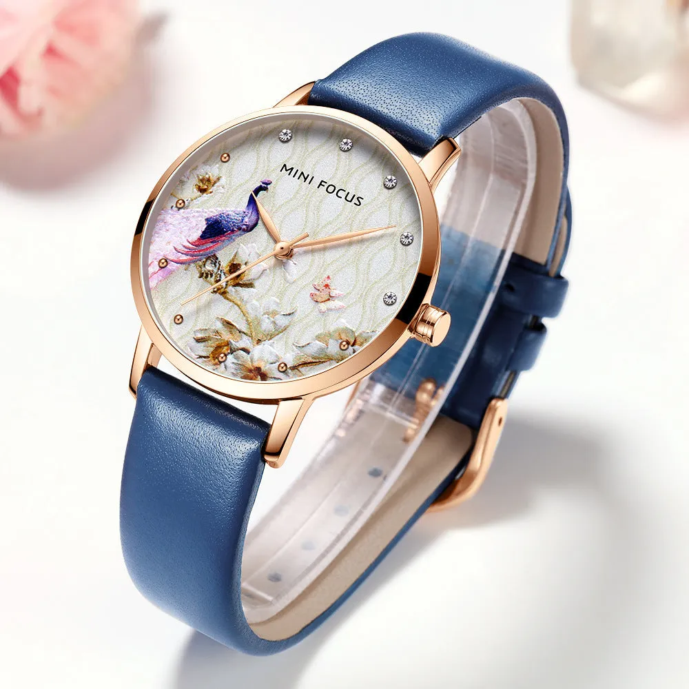 Stylish light luxury dial Japanese movement waterproof belt watch