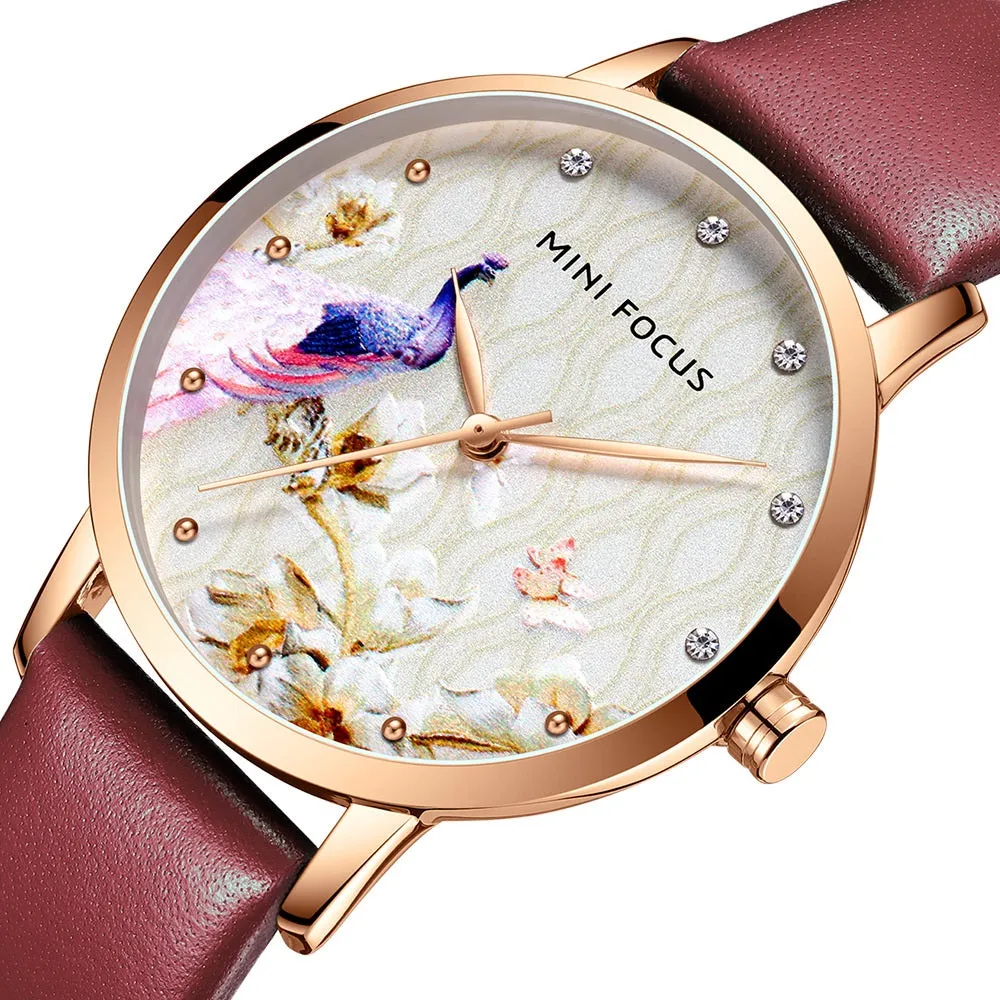Stylish light luxury dial Japanese movement waterproof belt watch