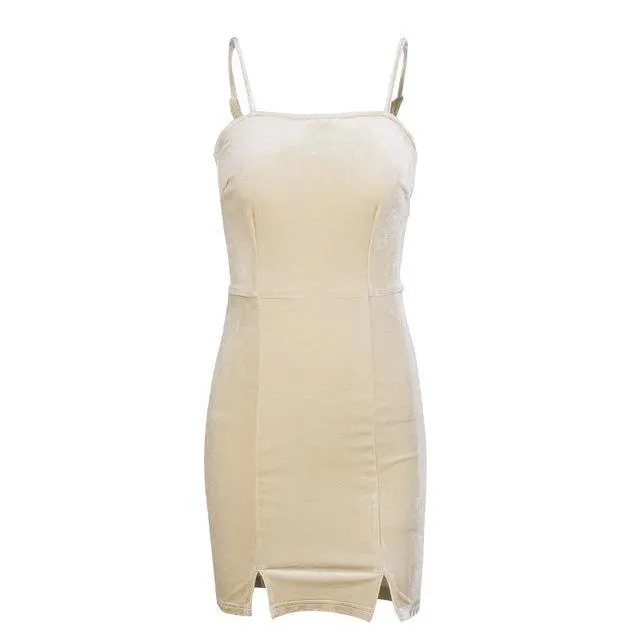 Sugar Rush Velvet Mini Dress - Navy Blue