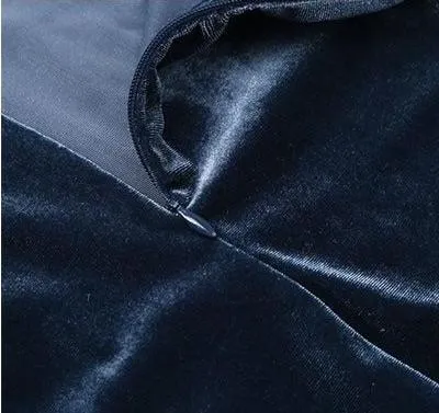 Sugar Rush Velvet Mini Dress - Navy Blue