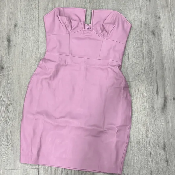 SUSANA MONACO Faux Leather Bodycon Mini Dress
