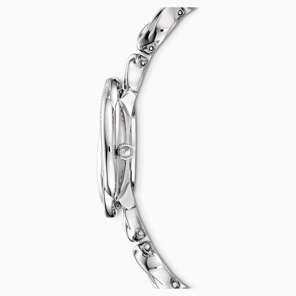Swarovski Crystal Flower Watch Silver Tone Stainless Steel One Size