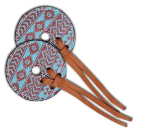 Teal and brown Navajo diamond Bit Guards. 3