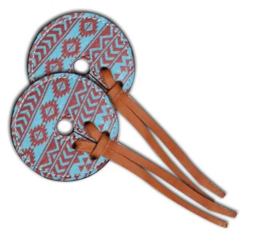 Teal and brown Navajo diamond Bit Guards. 3