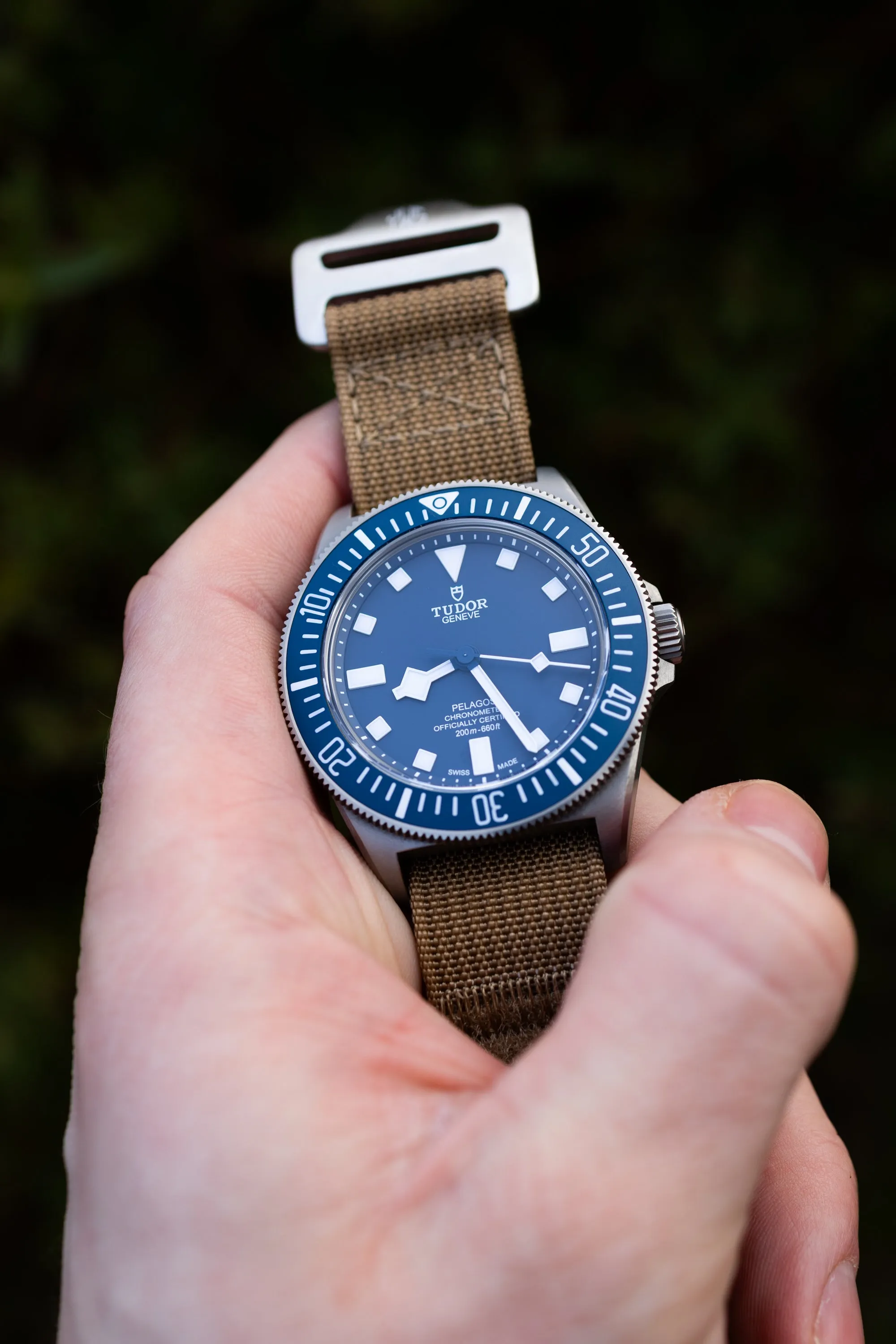 The Adventurer - Ribbed Nylon Single Pass Hook and Loop Watch Strap - Tan Khaki