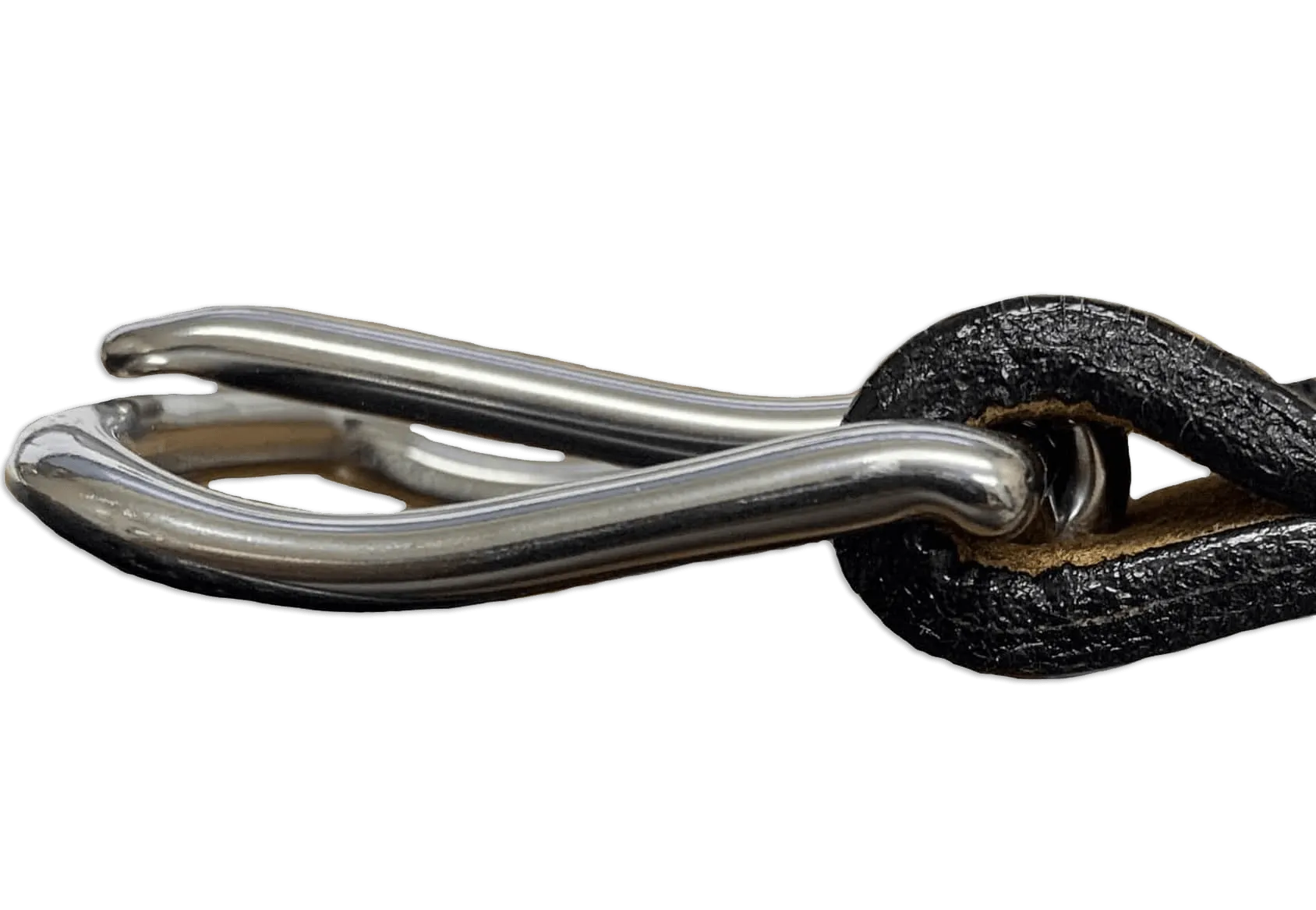 The Colt: Black Non Stitched Leather Belt 1.25"