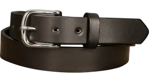 The Colt: Black Non Stitched Leather Belt 1.25"