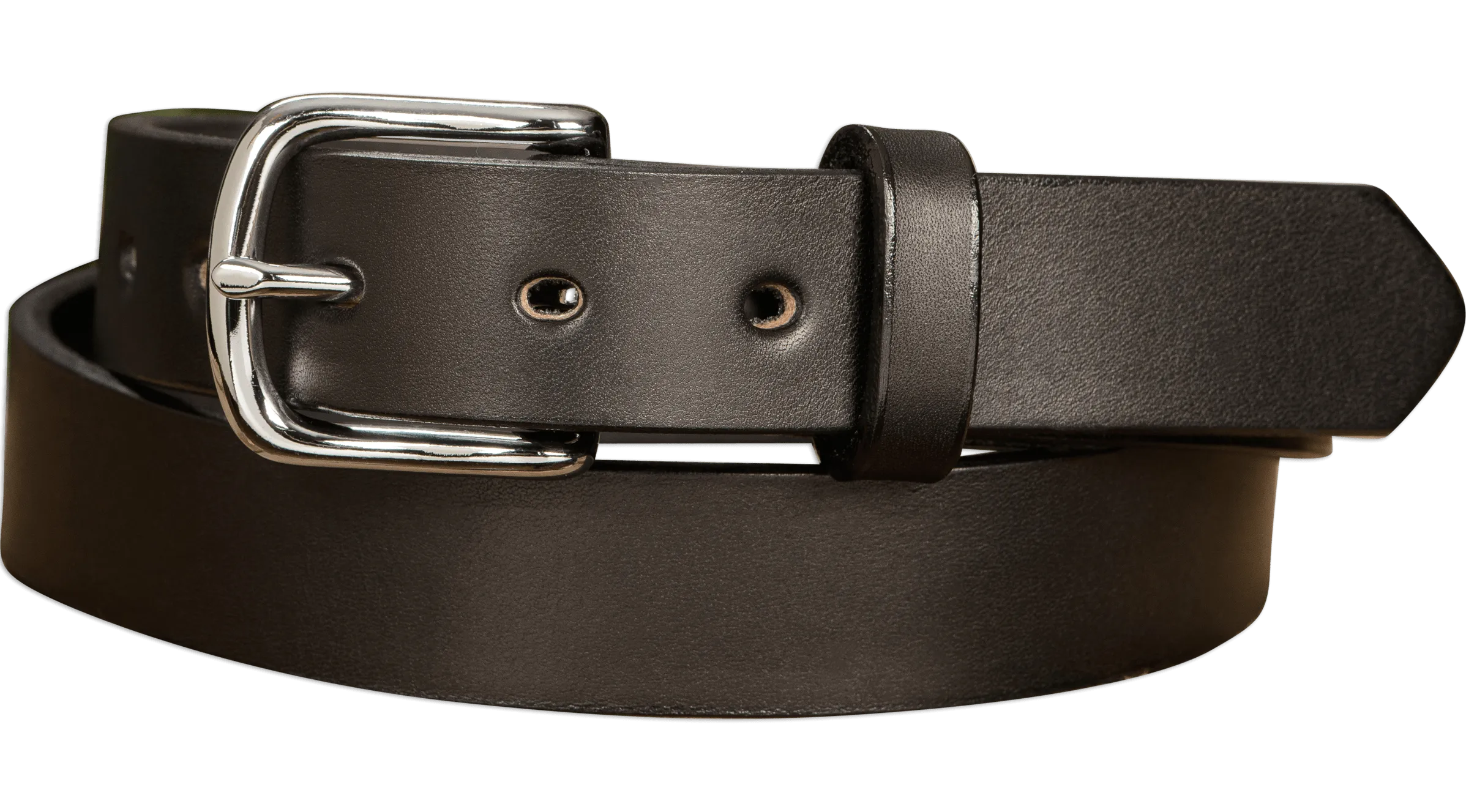 The Colt: Black Non Stitched Leather Belt 1.25"