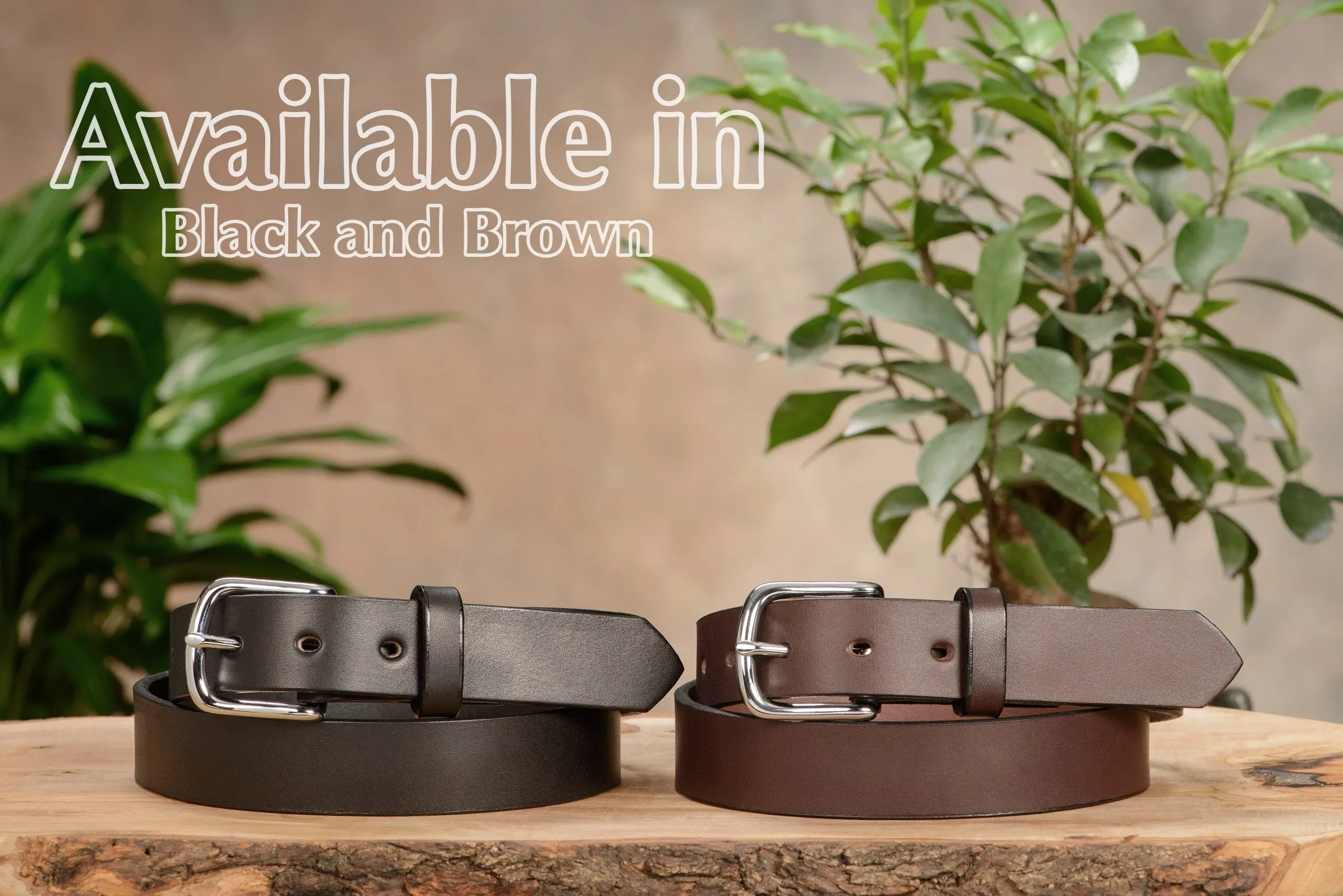 The Colt: Brown Non Stitched Leather Belt 1.25"