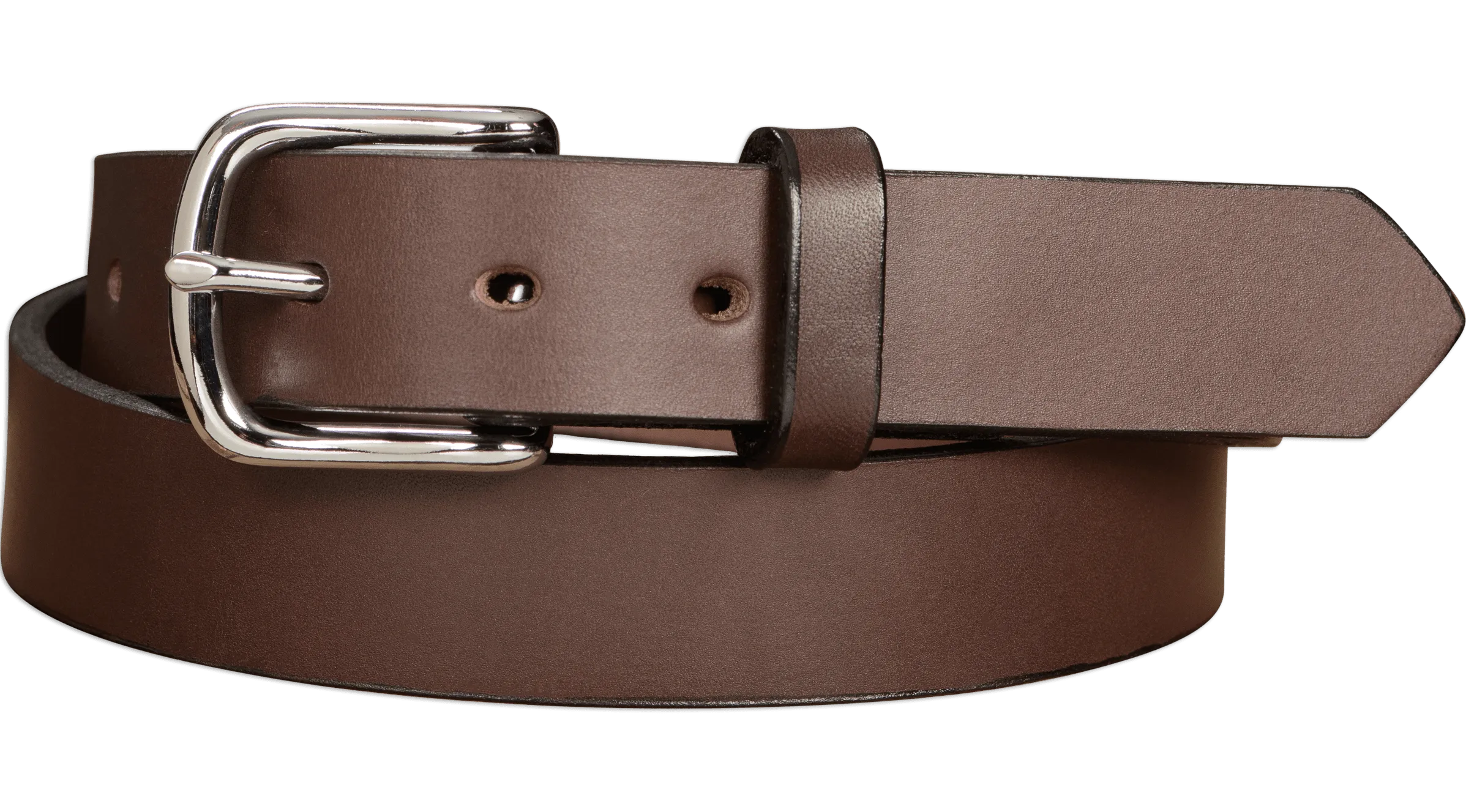 The Colt: Brown Non Stitched Leather Belt 1.25"