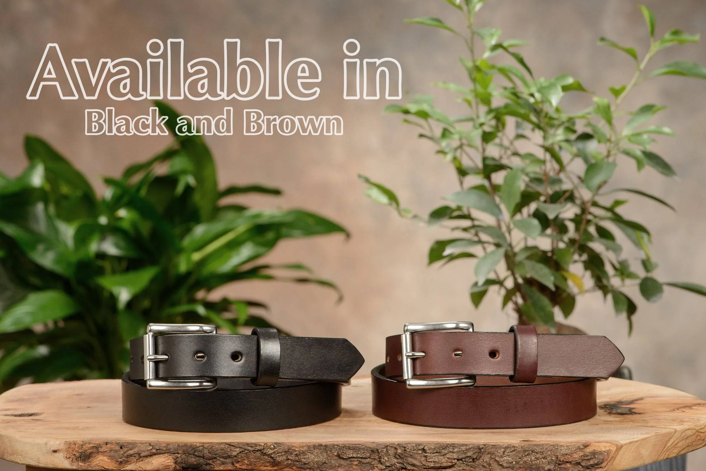 The Commander: Men's Brown Non Stitched Leather Belt 1.25"