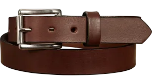 The Commander: Men's Brown Non Stitched Leather Belt 1.25"