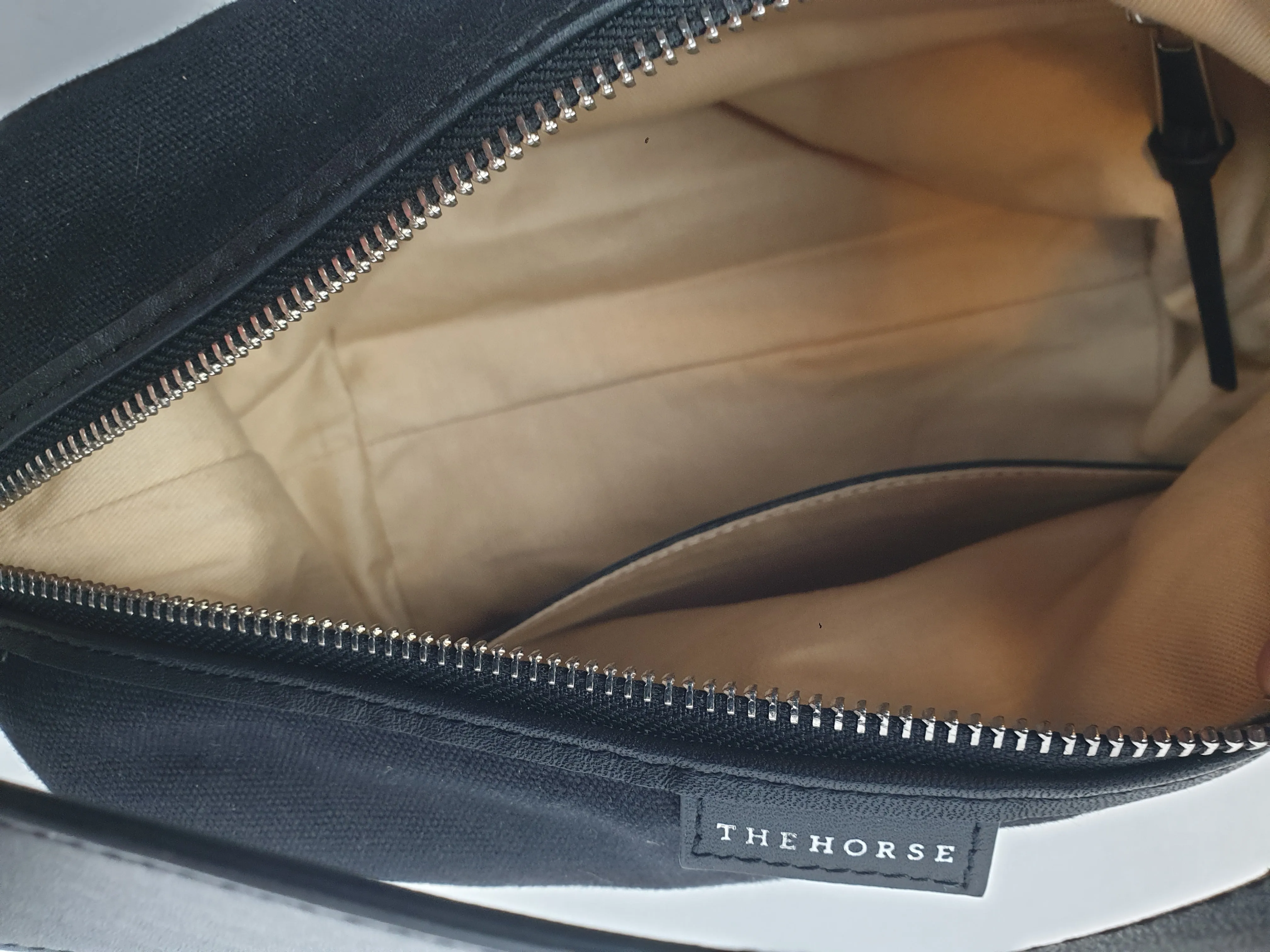 The Horse black canvas and leather shoulder bag