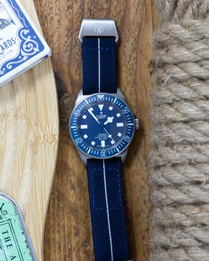 The Trooper Fixed Lugs Elastic Strap - Blue White