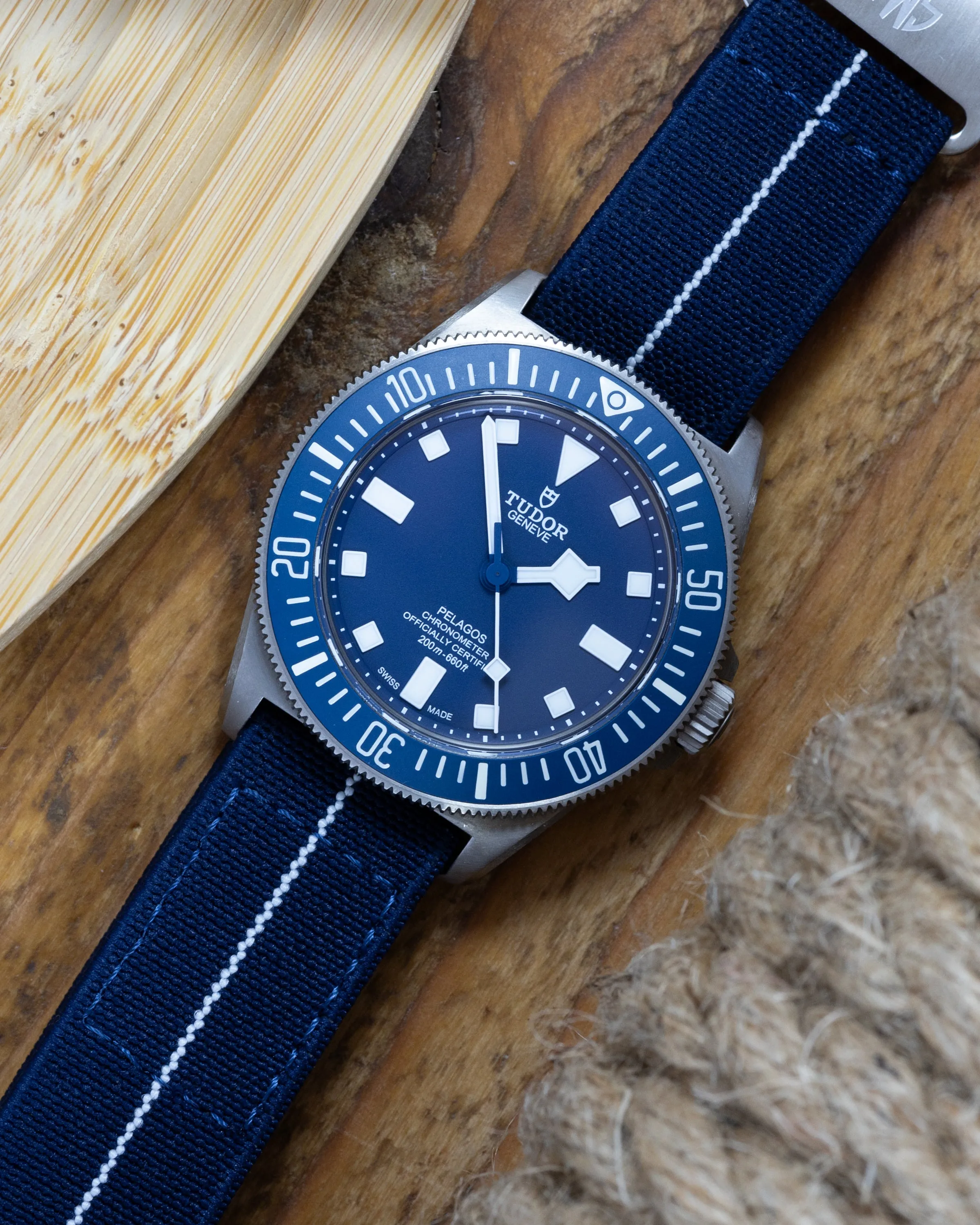 The Trooper Fixed Lugs Elastic Strap - Blue White