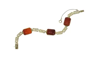 Theberath & Co. Art Nouveau Carnelian 14 Karat Gold Bracelet
