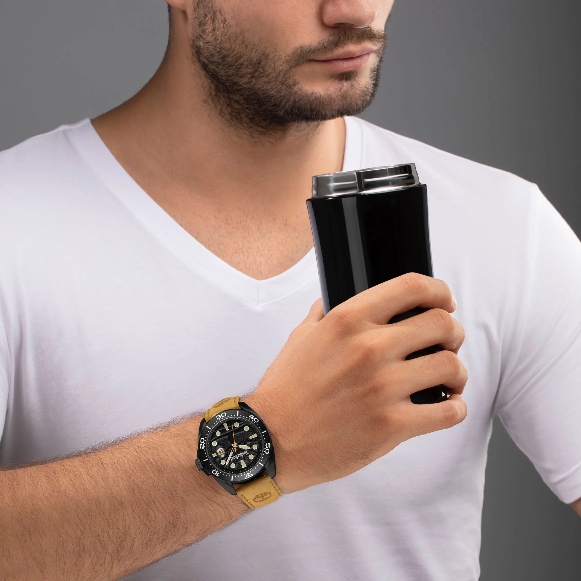 Timberland Carrigan Black dial Brown strap Men's watch