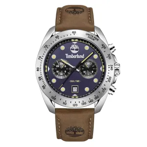 Timberland Carrigan Blue dial Brown leather strap Men's watch