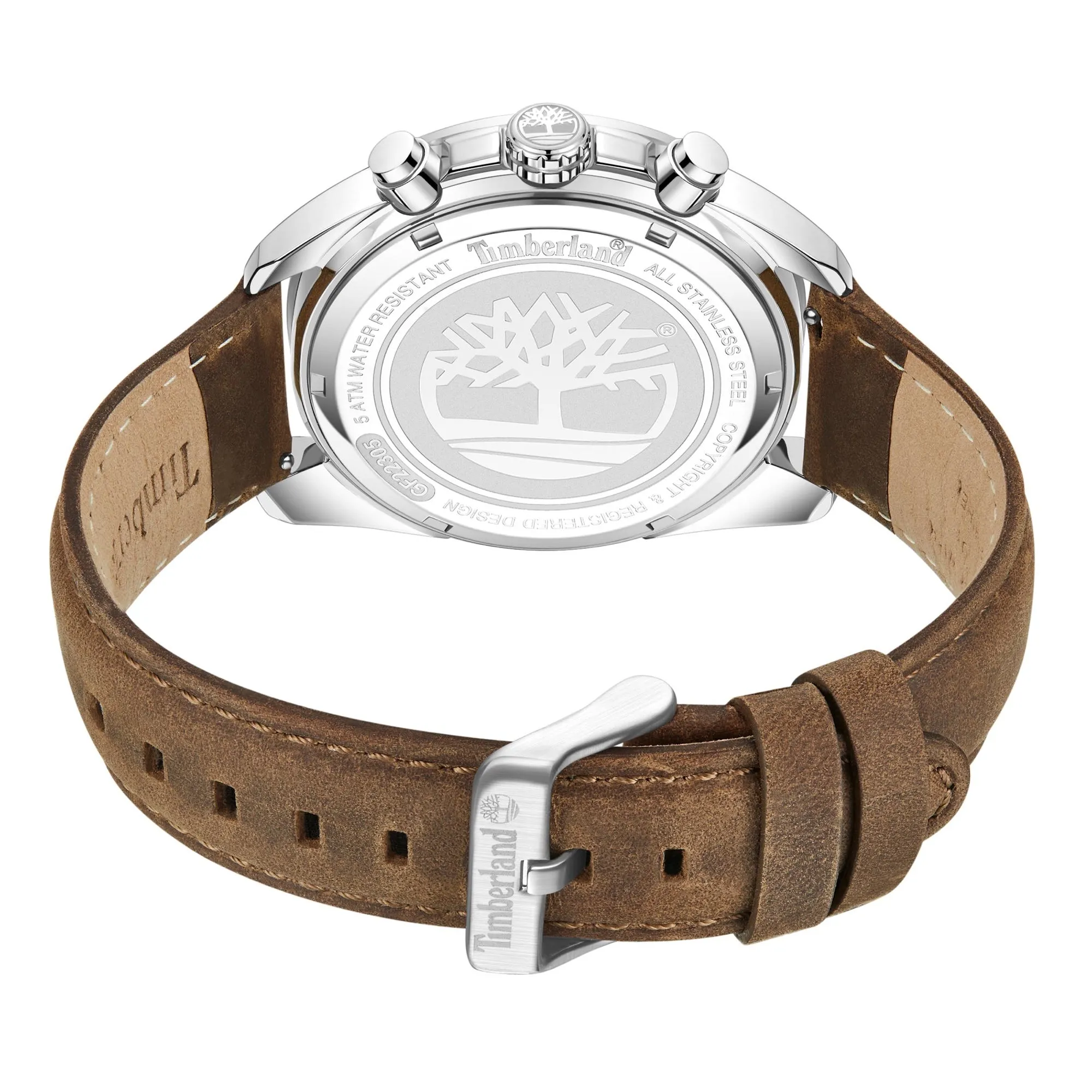 Timberland Carrigan Blue dial Brown leather strap Men's watch