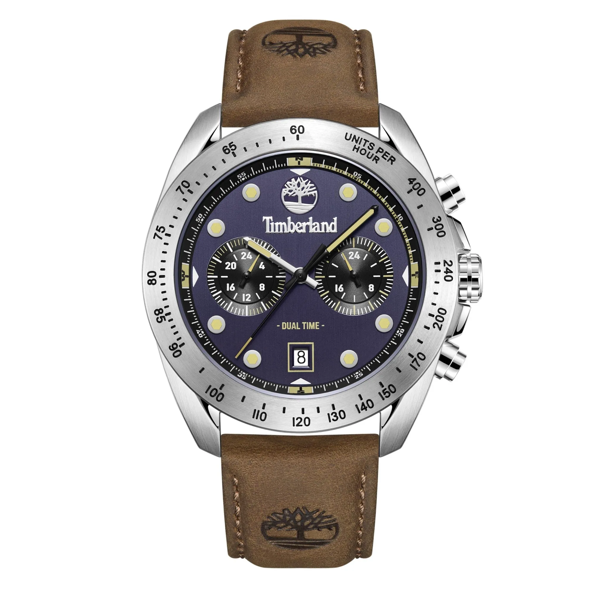 Timberland Carrigan Blue dial Brown leather strap Men's watch
