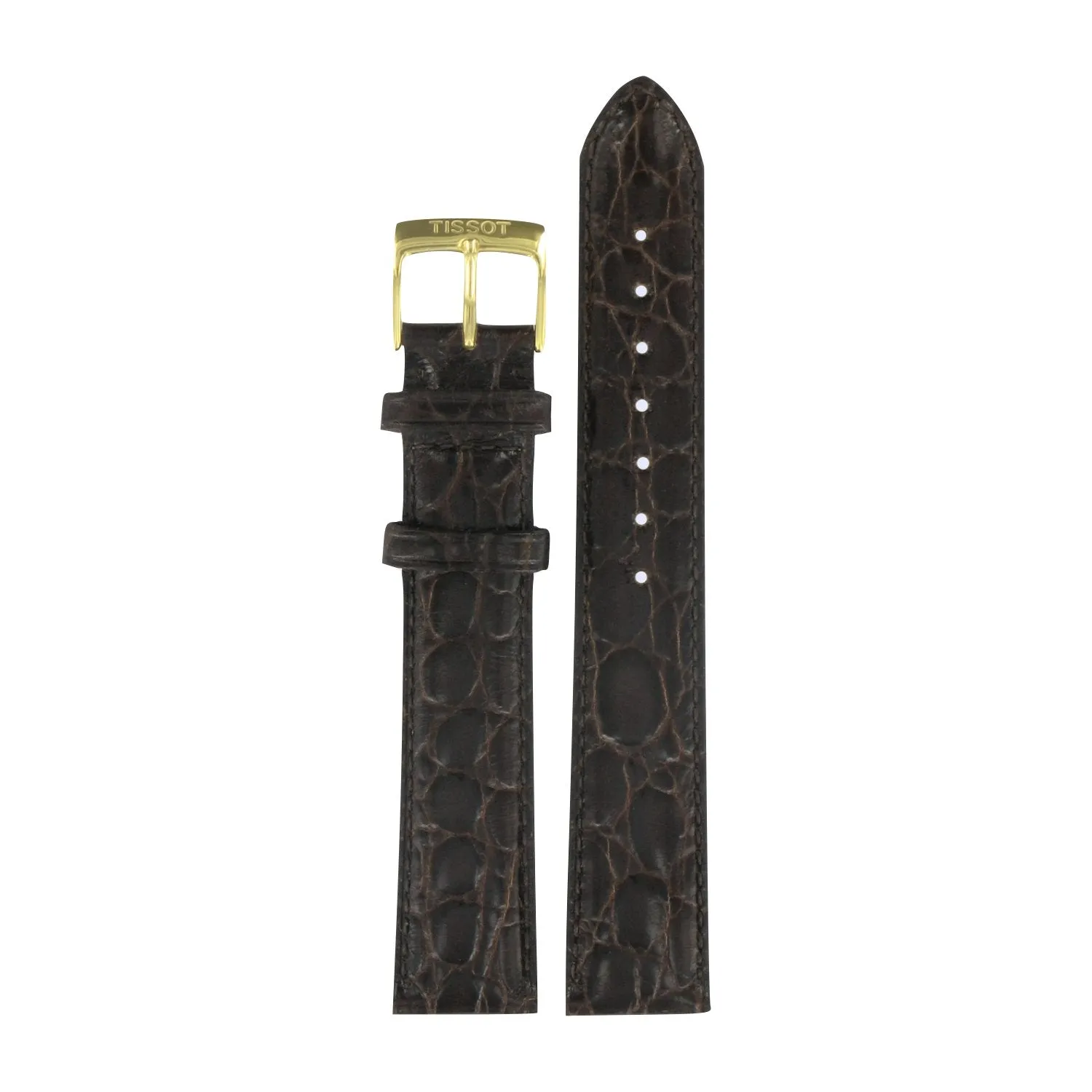 Tissot 18mm Scuplture Line Dark Brown Leather Strap