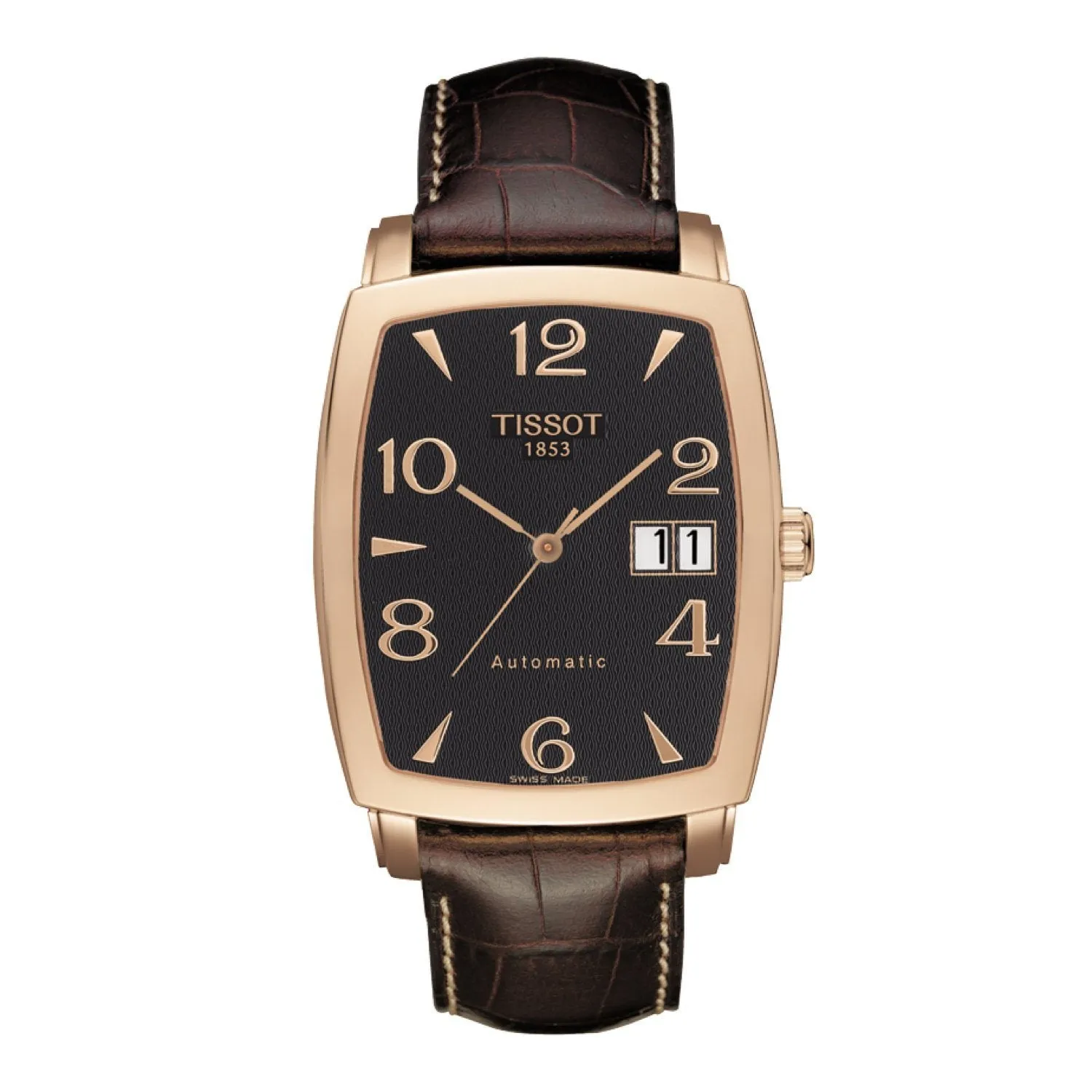 Tissot 19mm Sculpture Line Brown Leather Strap