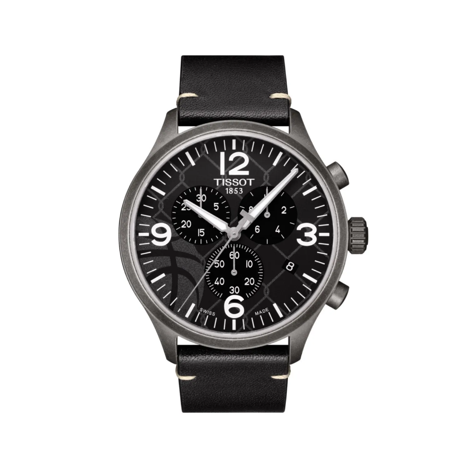 Tissot 22mm Chrono XL Black Leather Strap
