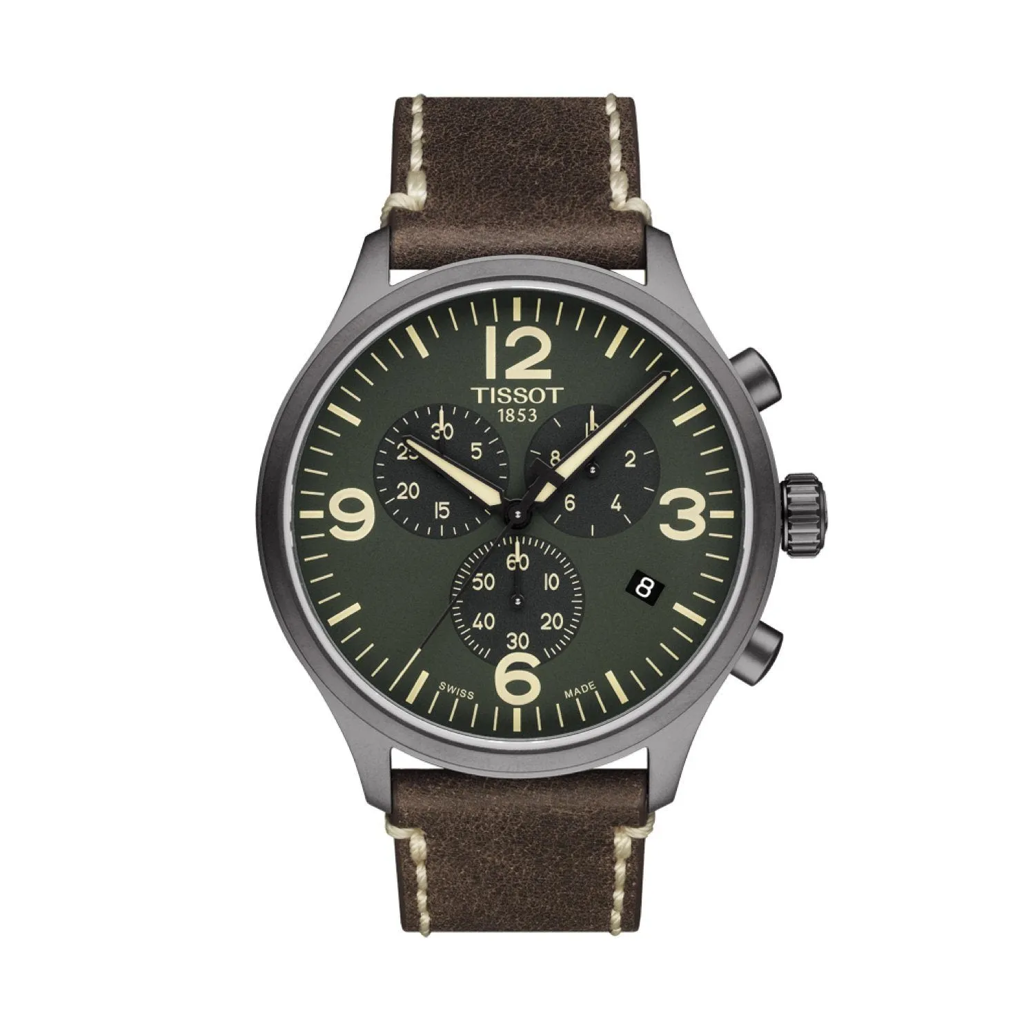 Tissot 22mm Chrono XL Brown Leather Strap