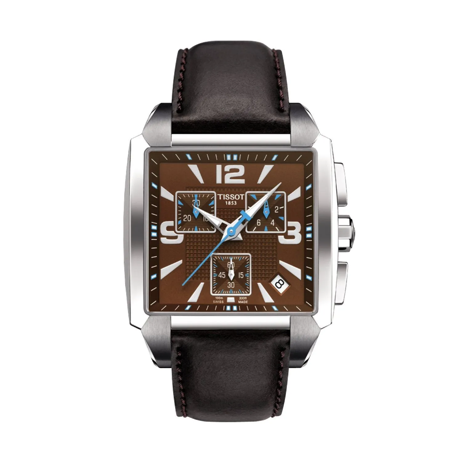 Tissot 22mm Quadrato ll Brown Leather Strap without Buckle