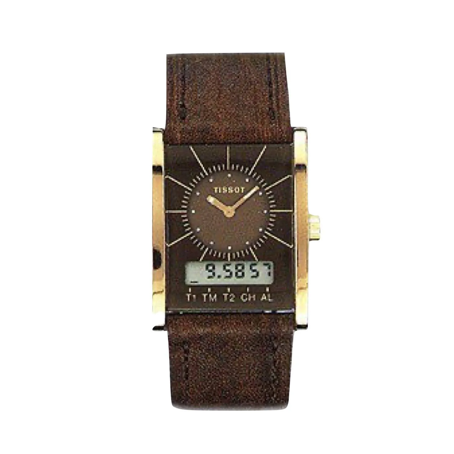 Tissot 22mm Two Timer Brown Leather Strap