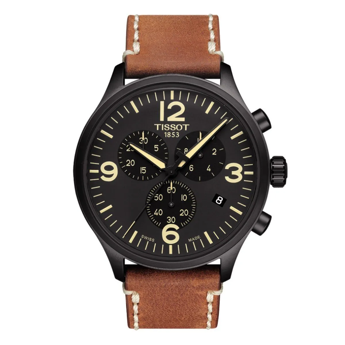 TISSOT CHRONO XL TAN 22MM LEATHER STRAP