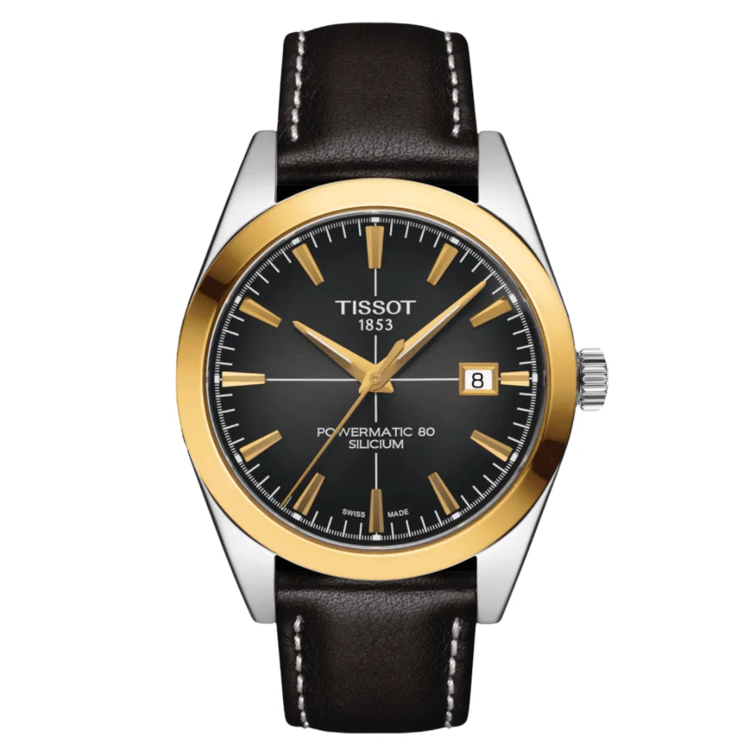 Tissot Gentleman Powermatic 80 Silicium Solid 18K Gold Bezel Automatic Men's Watch T9274074606101