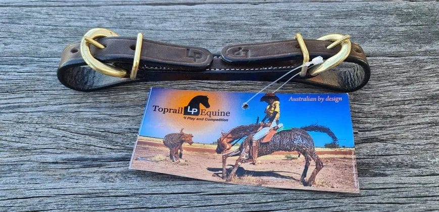 Toprail Equine Curb Strap Leather with Buckle Ends
