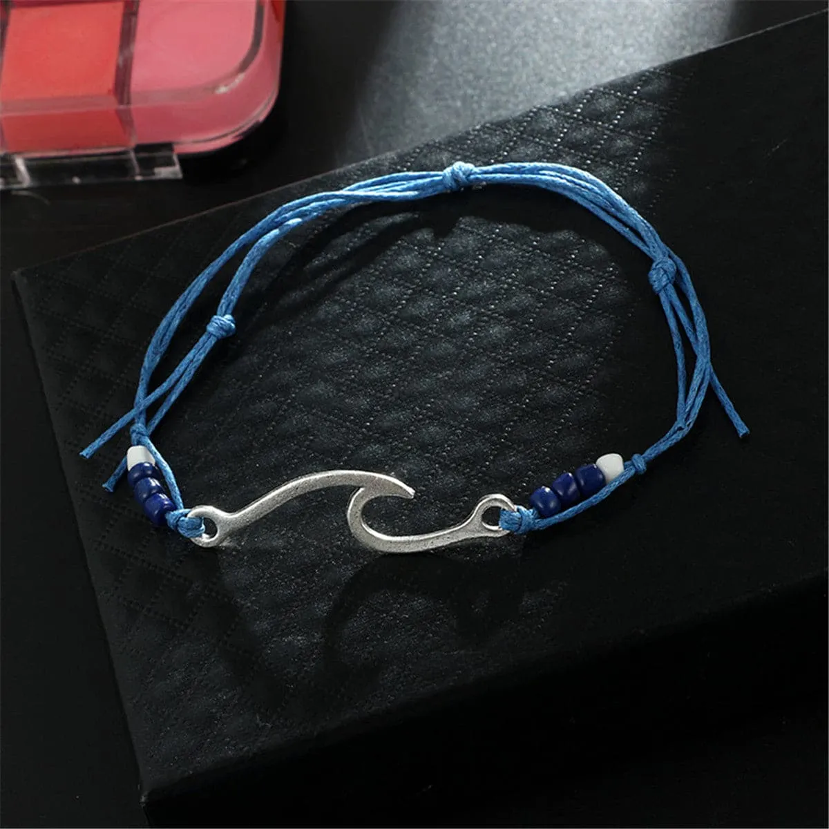 Turquoise & Silver-Plated Fishing Hook Bracelet Set
