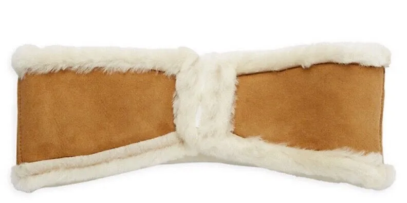 UGG Brand Australia Chestnut Reversible Leather & Shearling Headband