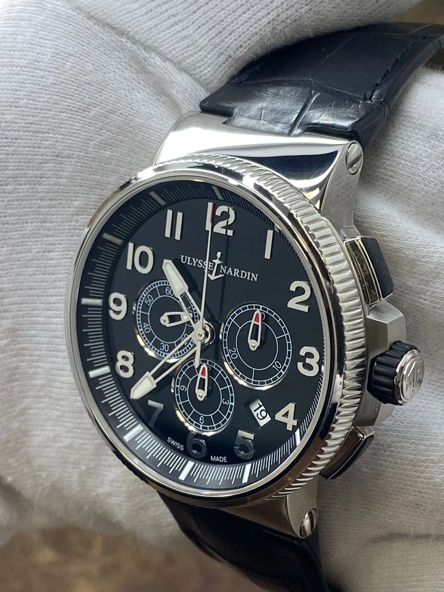 Ulysse Nardin Marine Chronograph 1503-150 Black Dial Automatic Men's Watch