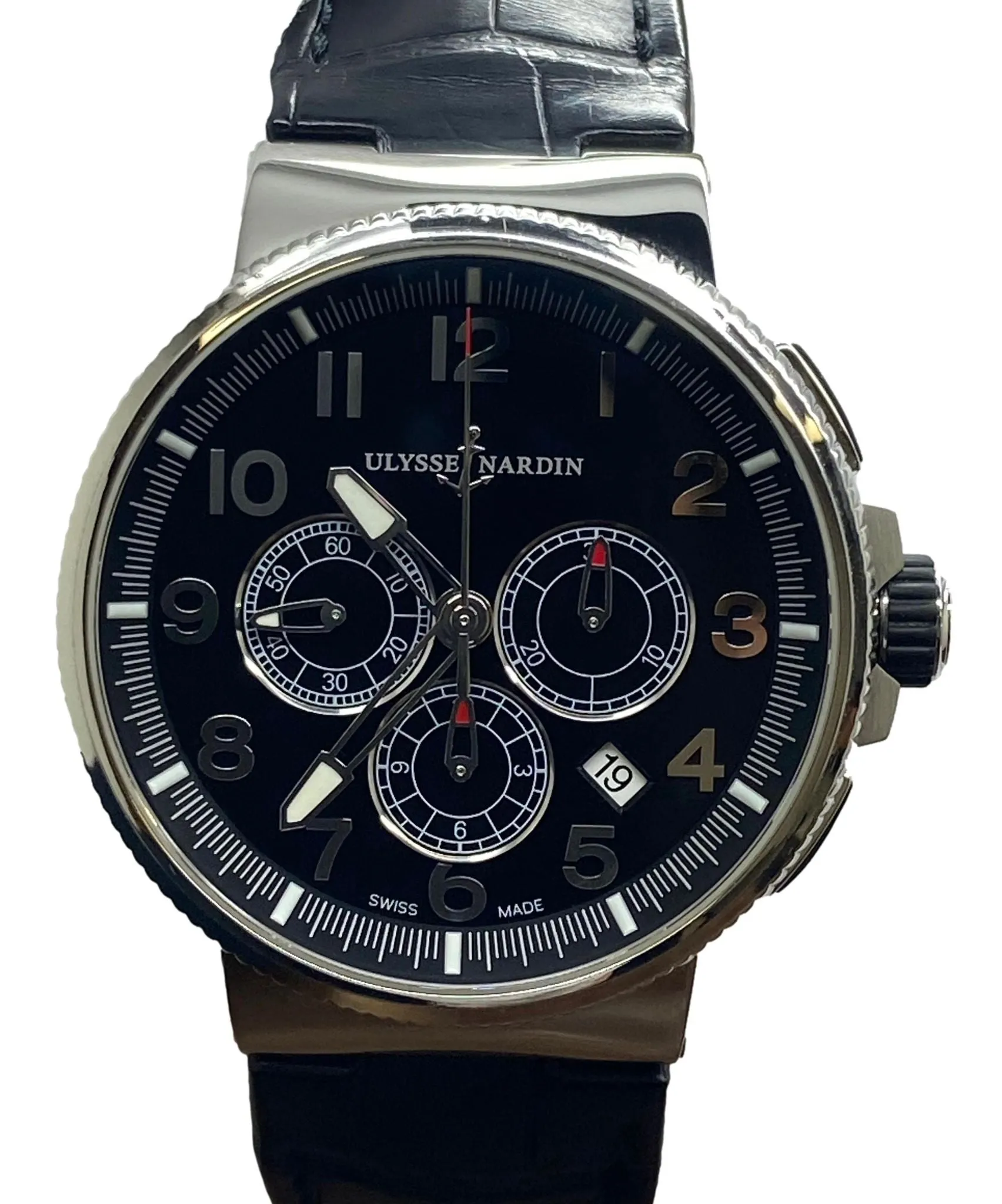 Ulysse Nardin Marine Chronograph 1503-150 Black Dial Automatic Men's Watch