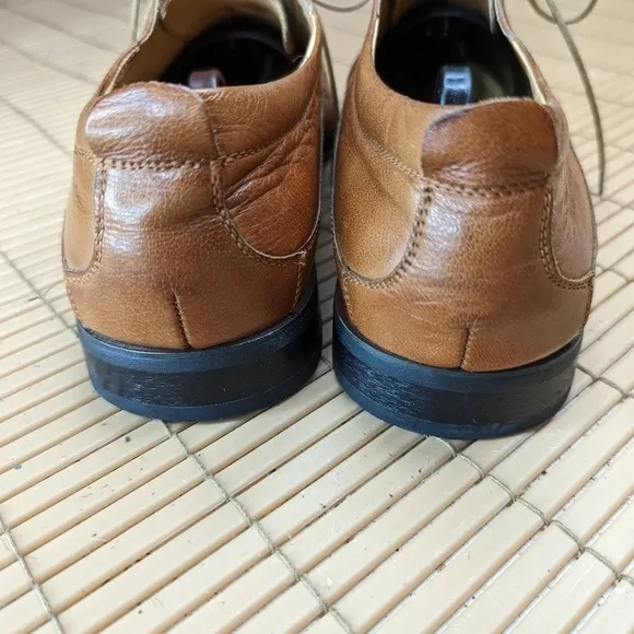 Umberto Pellegrini Mens Size 11 Champagne Brown Leather  Dress  Oxford