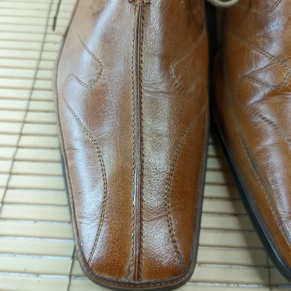 Umberto Pellegrini Mens Size 11 Champagne Brown Leather  Dress  Oxford