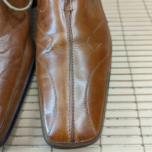 Umberto Pellegrini Mens Size 11 Champagne Brown Leather  Dress  Oxford