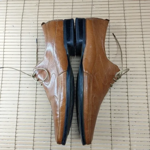 Umberto Pellegrini Mens Size 11 Champagne Brown Leather  Dress  Oxford