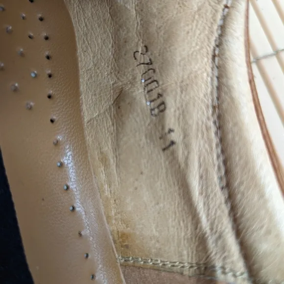 Umberto Pellegrini Mens Size 11 Champagne Brown Leather  Dress  Oxford