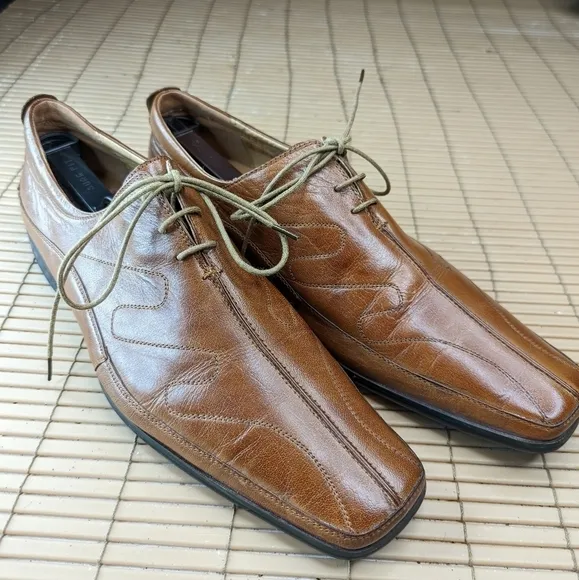 Umberto Pellegrini Mens Size 11 Champagne Brown Leather  Dress  Oxford