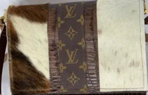 .Upcycle Crossbody & Wristlet - Brown & White Hair on Hide