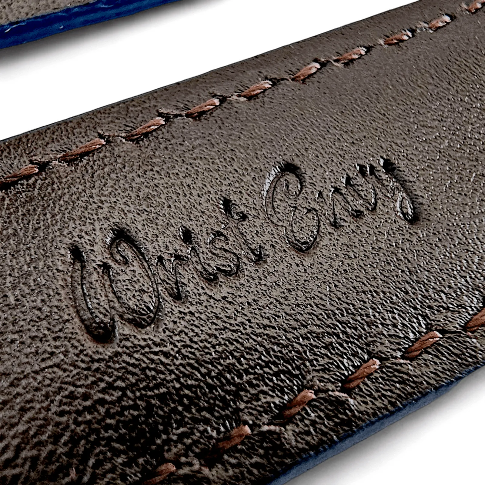 Vegetable Tanned Vintage Italian Leather Watch Strap 22mm Cobalt Blue