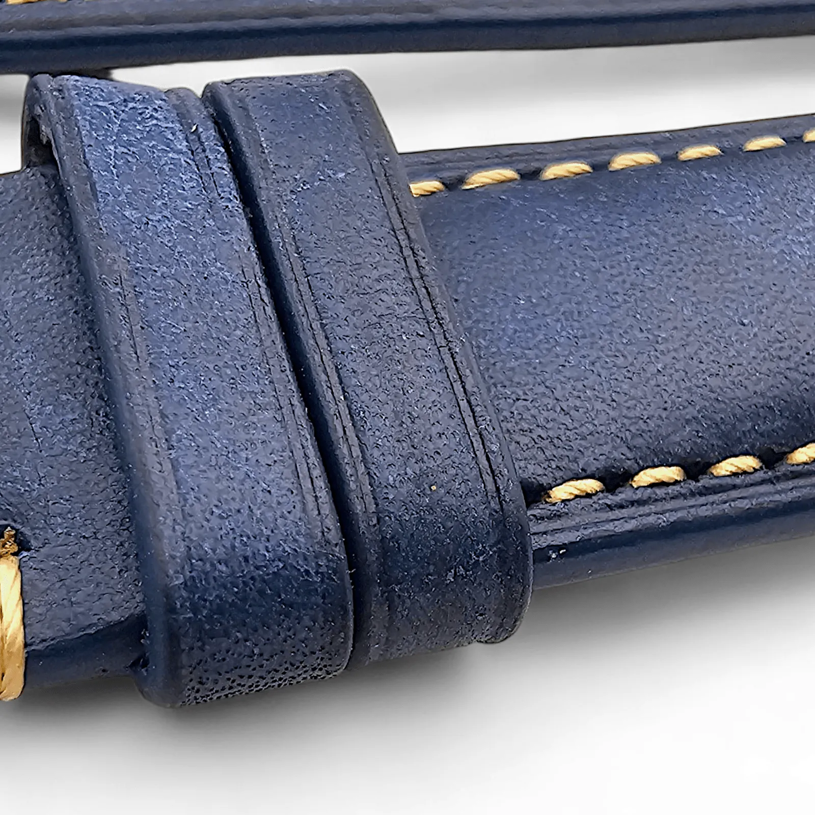 Vegetable Tanned Vintage Italian Leather Watch Strap 22mm Cobalt Blue