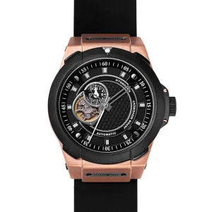 Vento Black Rose Gold Leather