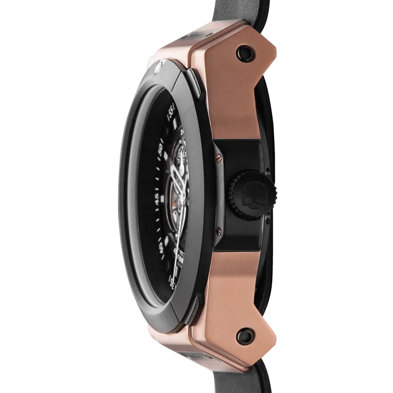 Vento Black Rose Gold Leather