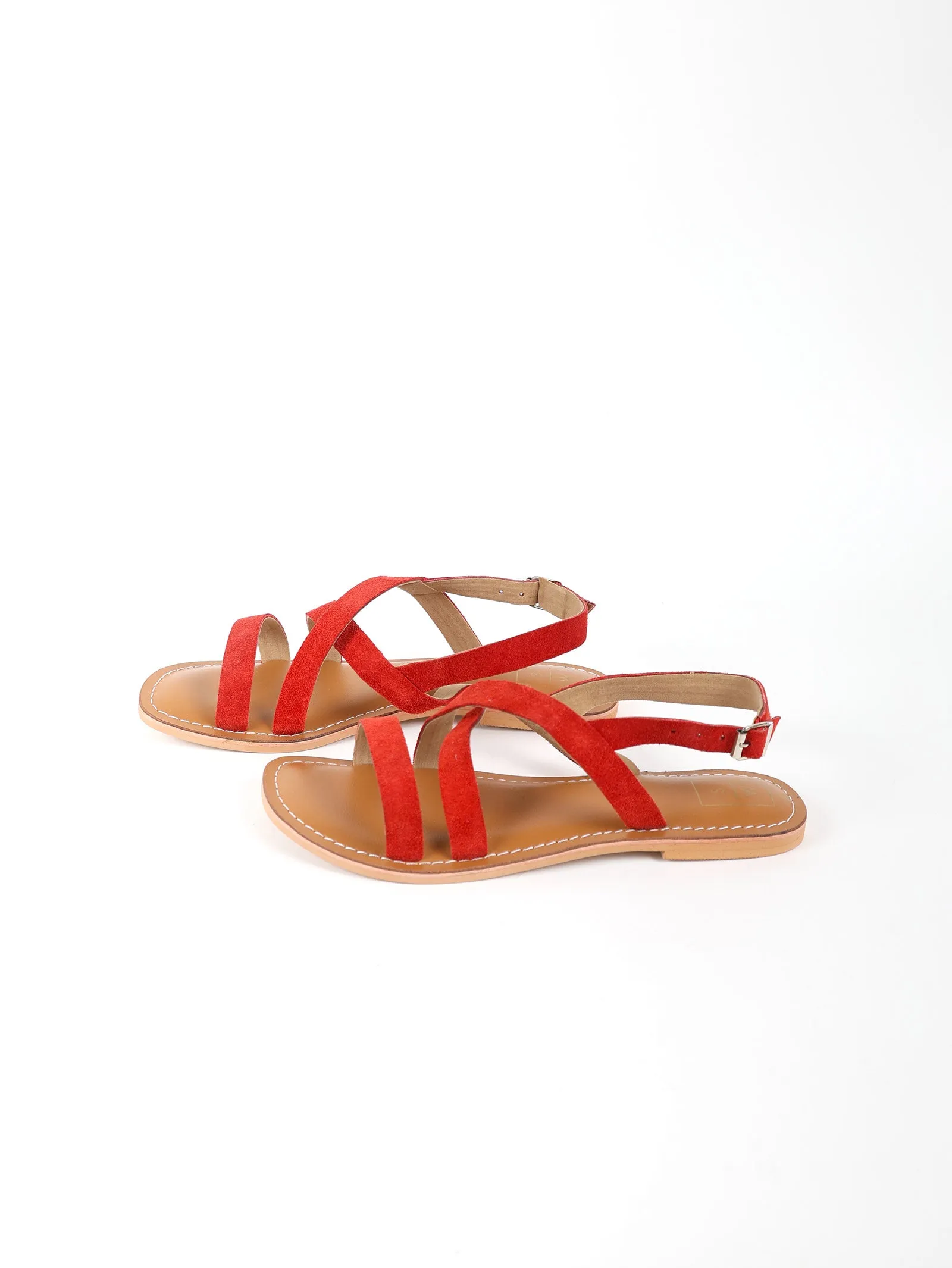 Vera Red criss-cross Sandals